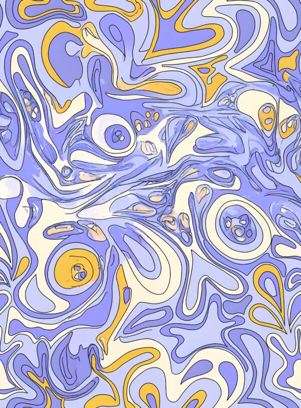 Lavender & Solar-Ochre Sinuous Fragment