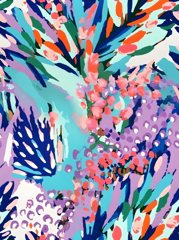 Solar-Coral & Glacial-Teal Expressionist