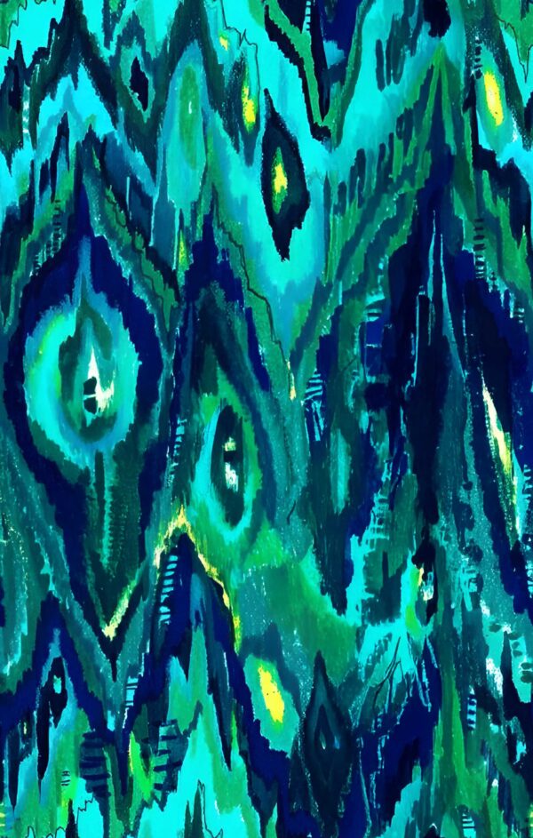 Glacial-Teal & Obsidian Ikat