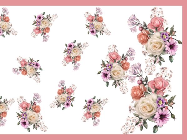 Classic Rose & Wildflower Bouquet Study - Layer File