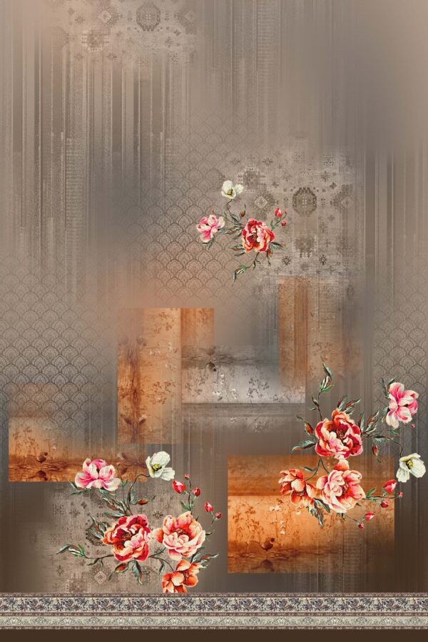 Muted Sepia & Peony Expressionist Study- Layer File