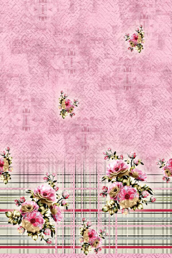 Blush Rose & Plaid Expressionist Study- Layer File