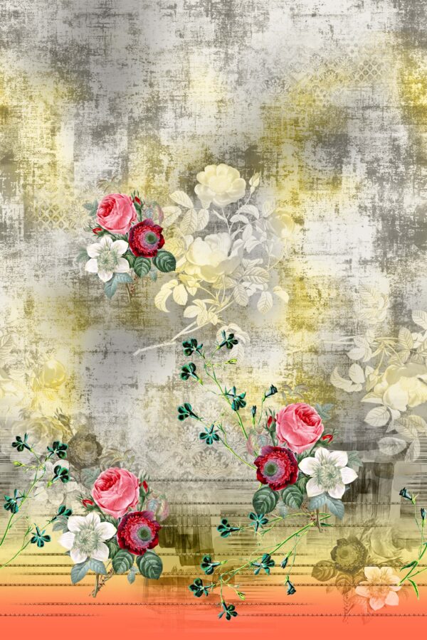 Rustic Gilded Floral Composition- Layer File