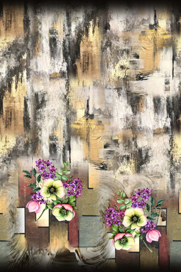 Impressionist Gilded Floral Composition- Layer File