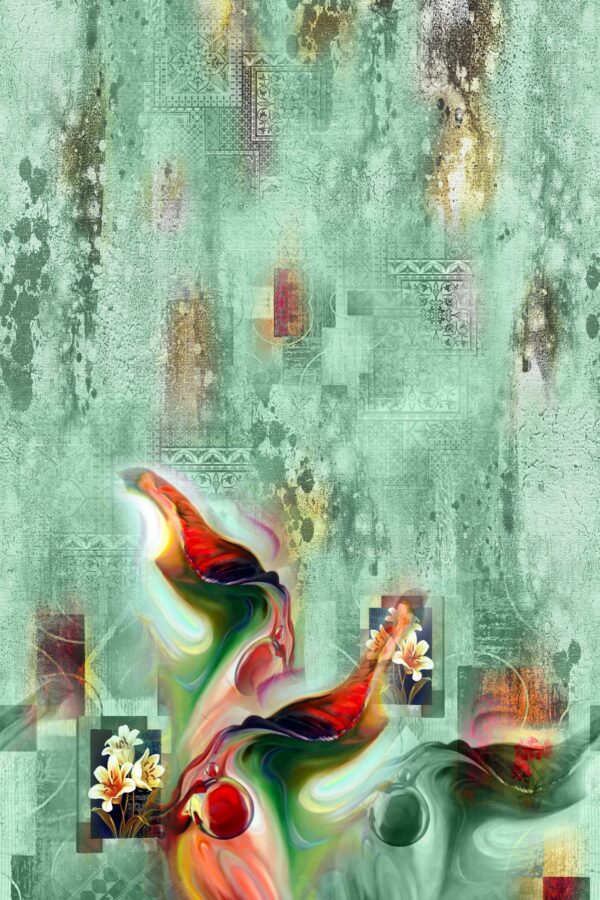 Atmospheric Sage & Fluid Abstract Composition- Layer File