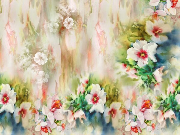 Atmospheric Hibiscus & Watercolor Veil Study- Layer File