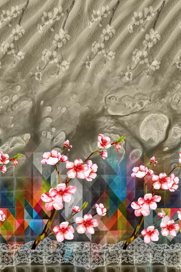 Atmospheric Cherry Blossom & Geometric Prism Study- Layer File