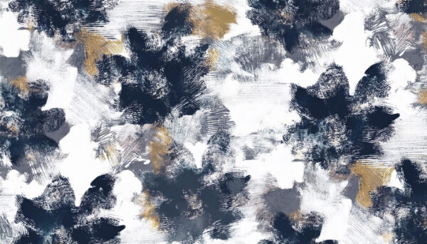 Navy & Ochre Scratched Bloom