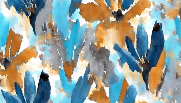 Cerulean & Amber Watercolor Drift