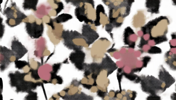 Mauve & Charcoal Stippled Bloom