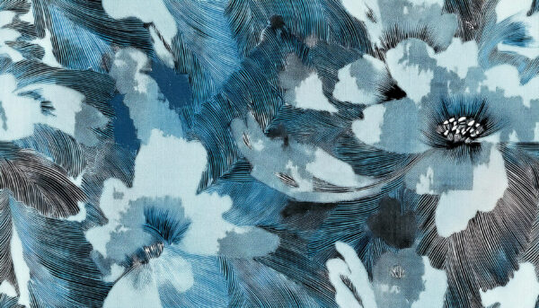 Glacial & Azure Floral Drift