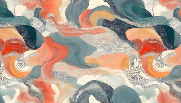 Coral & Teal Topographical Drift