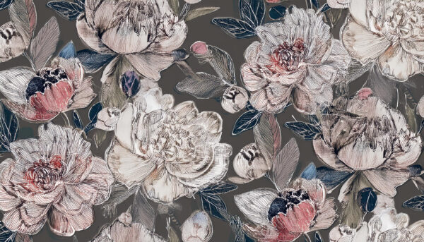 Mauve & Ash Etched Peony