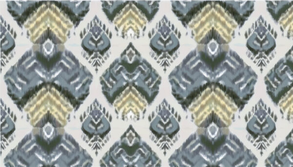 Slate & Citron Ikat Lattice