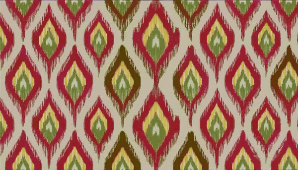Royal Crimson & Citron Ikat Flame