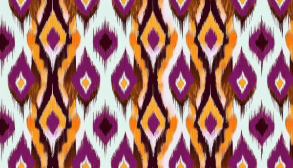 Royal Plum & Amber Ikat Flame