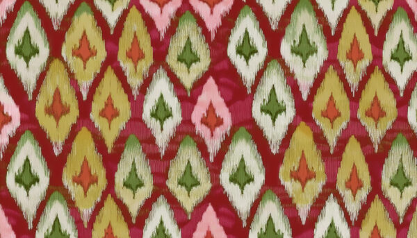 Royal Crimson & Moss Ikat Flame