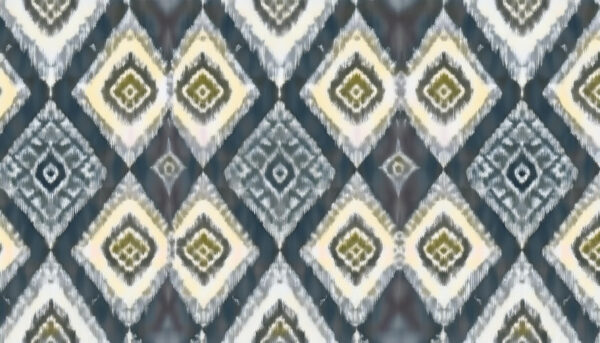 Slate & Citron Ikat Diamond Mosaic