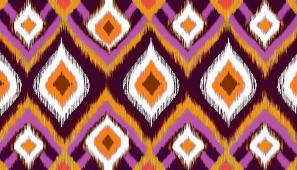 Royal Plum & Amber Ikat Zig-Zag