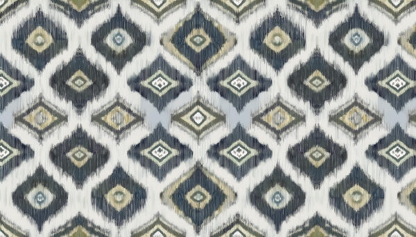 Slate & Citron Ikat Diamond Mosaic