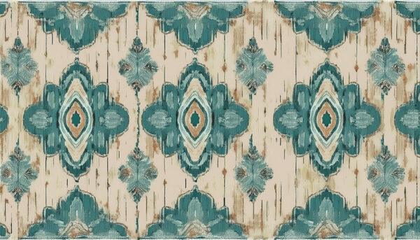 Teal & Amber Ikat Medallion