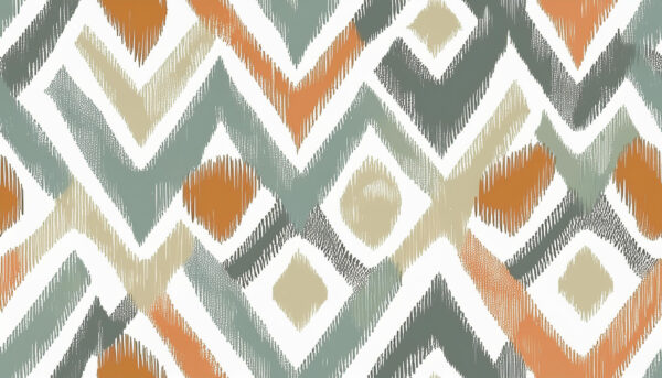 Ochre & Slate Ikat Zig-Zag