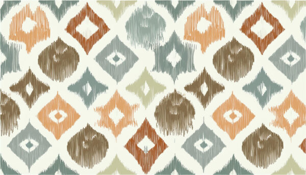 Ochre & Slate Ikat Geometric Mosaic