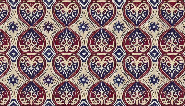 Royal Crimson & Navy Heart-Lattice