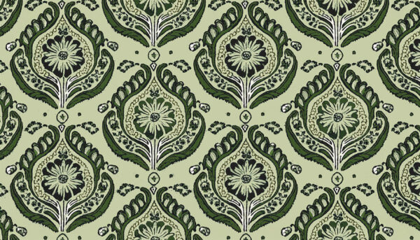Royal Moss & Charcoal Botanical Medallion