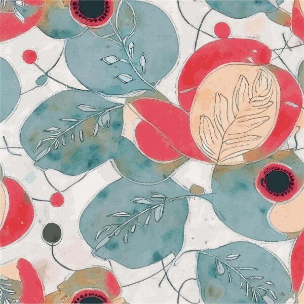 Ruby & Sage Botanical Mural Study
