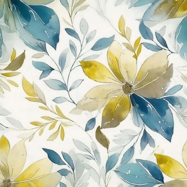 Azure & Citron Botanical Composition