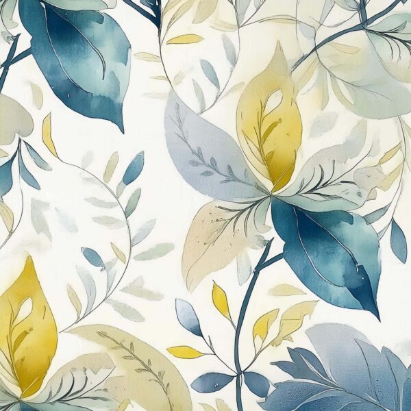 Teal & Ochre Botanical Study