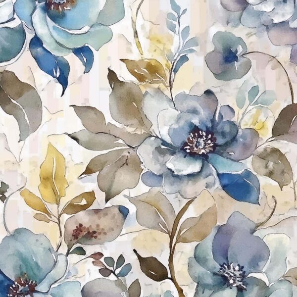 Azure & Sepia Botanical Composition