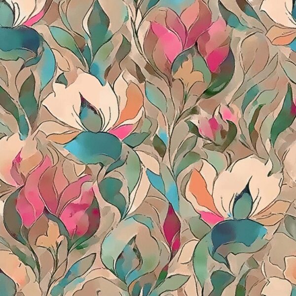 Coral & Moss Botanical Study