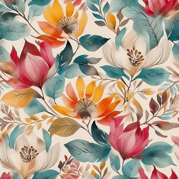 Saffron & Crimson Botanical Composition