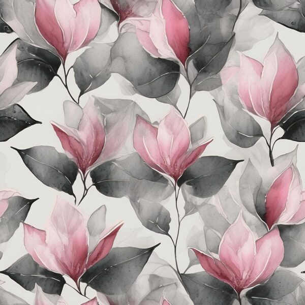 Rose & Charcoal Botanical Study