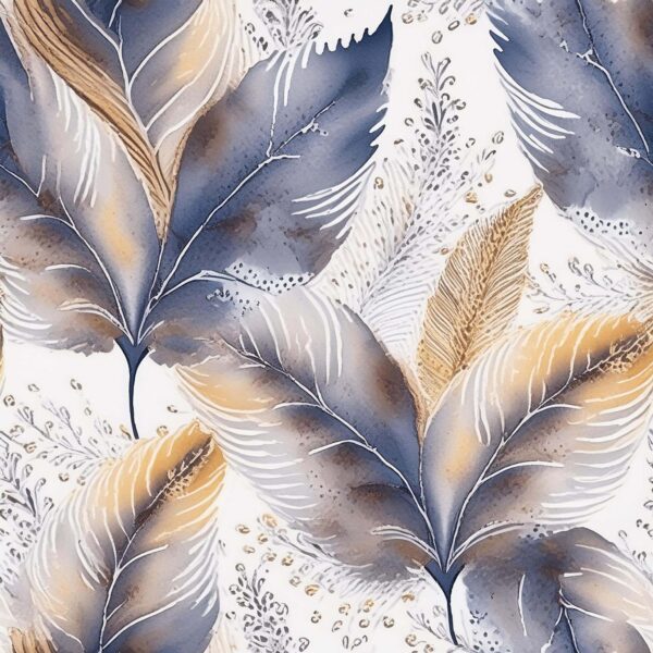 Indigo & Amber Plume Study