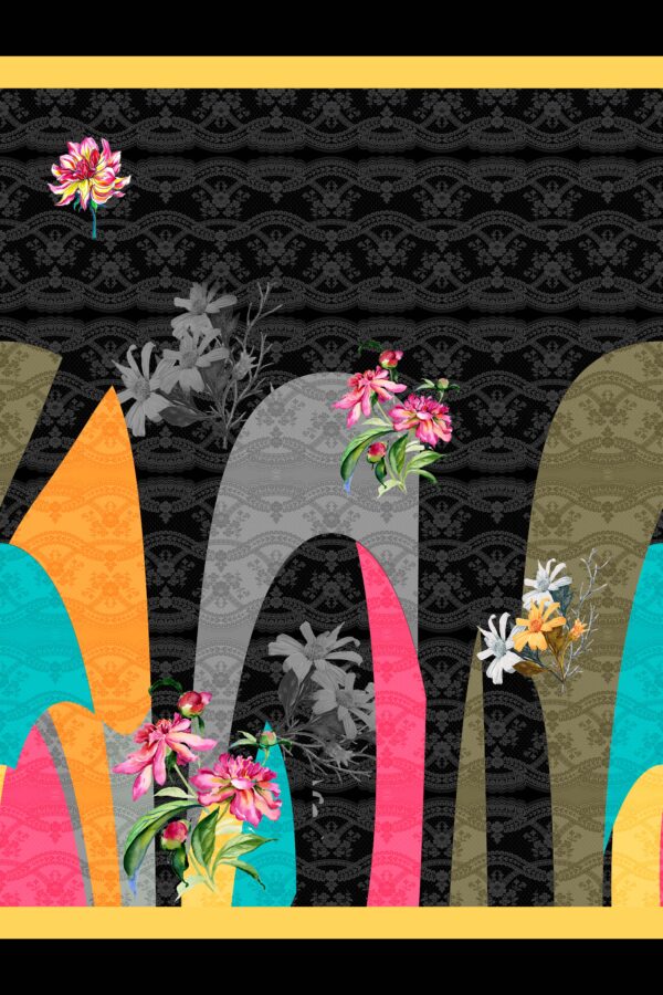 Modern Peony & Arched Lace Study- Layer File