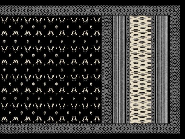 Ikat-Inspired Monochromatic Folk Saree- Layer File