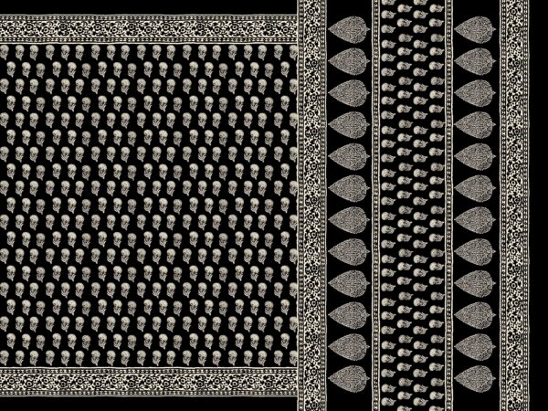 Traditional Buti & Leaf-Border Saree- Layer File
