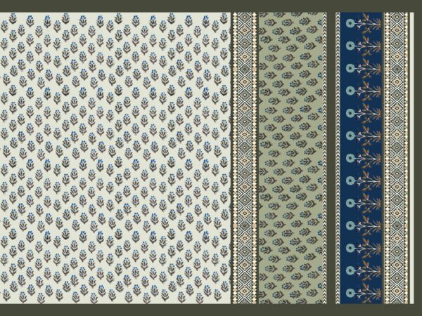 Traditional Floral Buti & Indigo Column Saree- Layer File