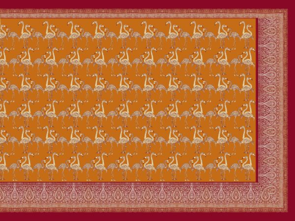 Traditional Flamingo & Paisley Border Saree- Layer File