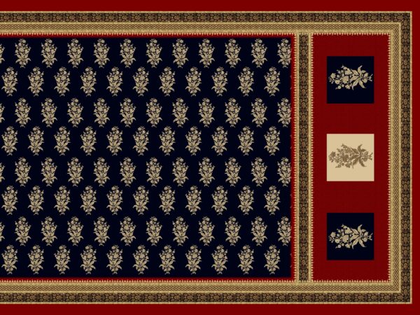 Traditional Floral Buti & Inset Panel Saree- Layer File