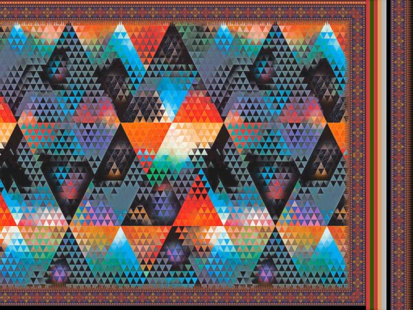 Modern Prismatic Triangle-Mosaic Saree- Layer File