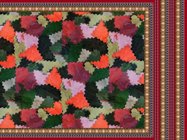 Modern Serrated-Mosaic & Prismatic Column Saree- Layer File