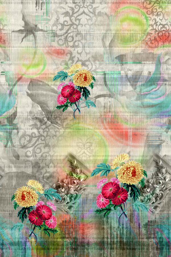 Atmospheric Chrysanthemum & Glitch Filigree Study- Layer File