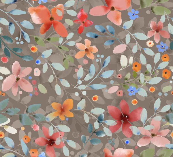 Ochre-Clay Watercolor Meadow