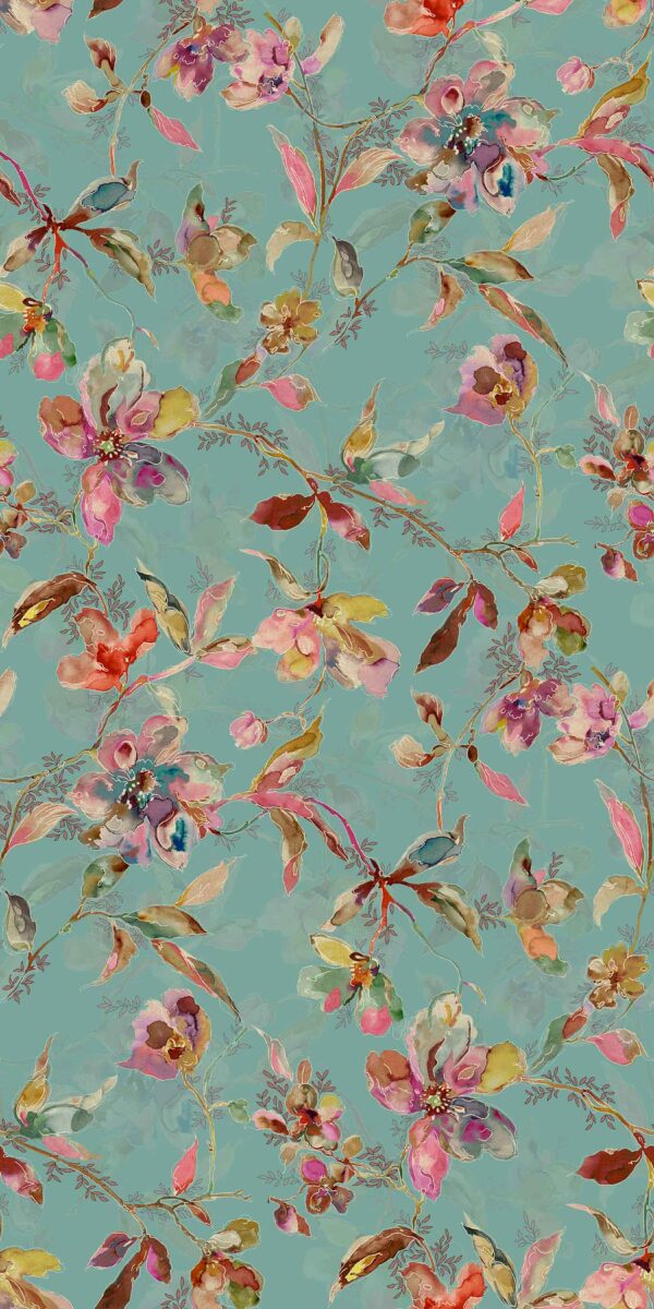 Glacial-Teal Ethereal Meadow