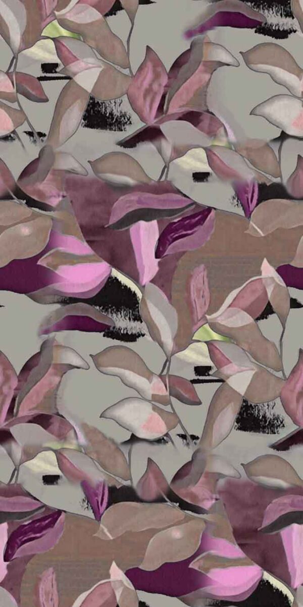 Driftwood-Mauve Mixed-Media Foliage