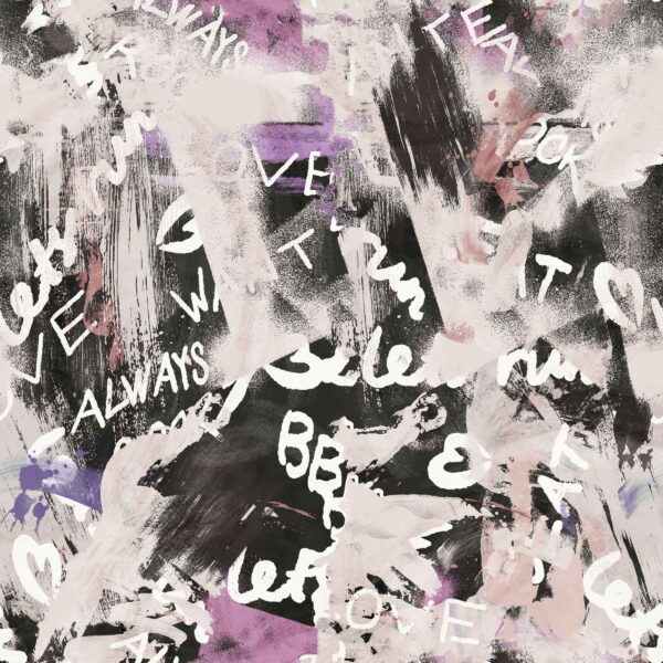 Amethyst-Charcoal Graffiti Mural